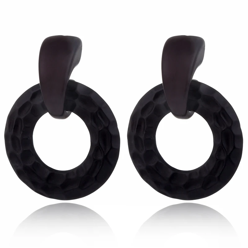 XIYANIKE новые модные большие черные геометрические акриловые круглые Висячие серьги из смолы для женщин Brincos массивные вечерние ювелирные изделия E153 - Окраска металла: Black
