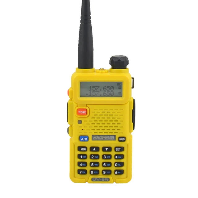 baofeng walkie talkie uv-5r dualband two way radio  VHF/UHF 136-174MHz & 400-520MHz FM Portable Transceiver with earpiece yellow