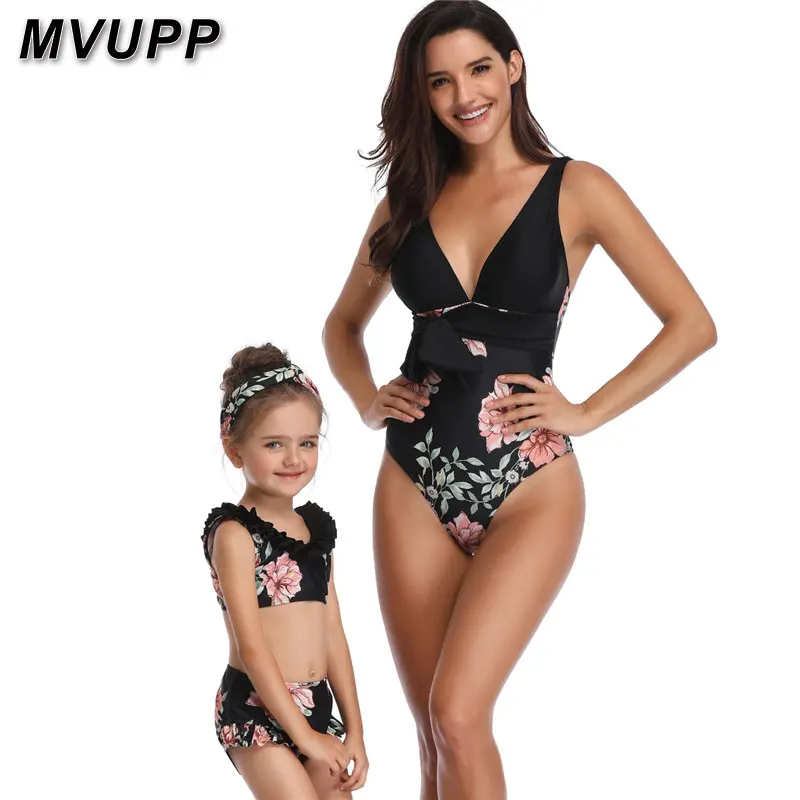 

mother and daughter swimsuit mommy and me swimwear bikini family matching clothes outfits look mom mum baby dresses clothing