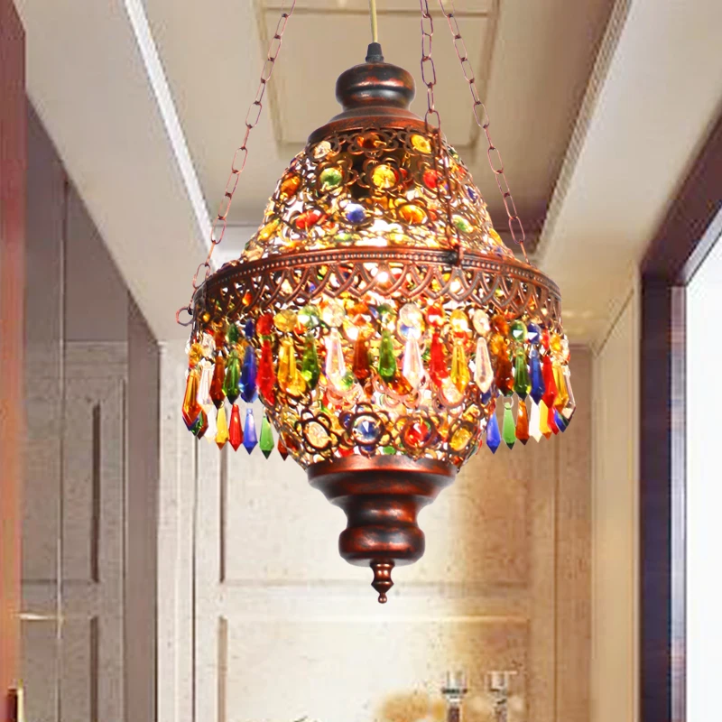 

Bohemia Coffee small chandelier creative Mediterranean Southeast Asia crystal chandelier Bohemia restaurant light BXY12