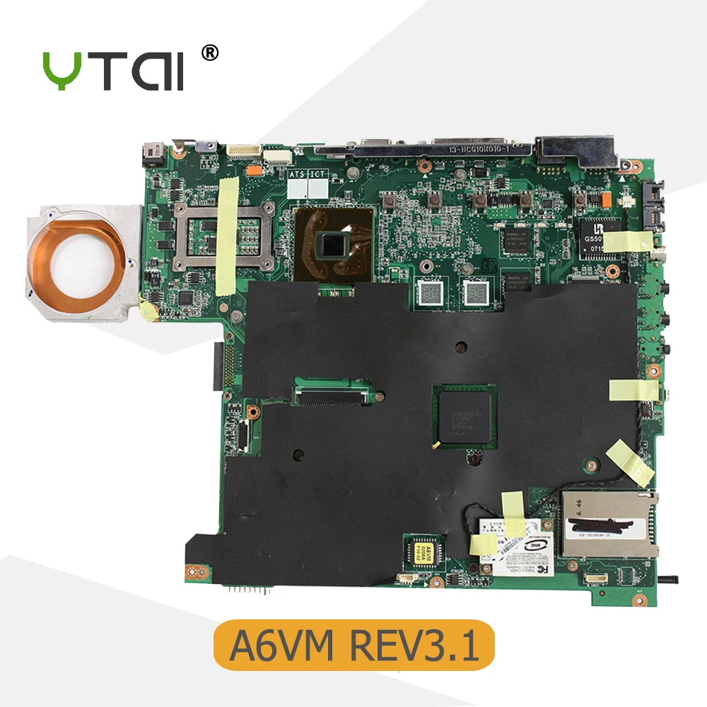 YTAI ل ASUS A6VM اللوحة المحمول REV: 3.1 P/N: 08G26AM0031Q PGA479M اللوحة مع غرفة التبريد اختبار بالكامل YTAI ل ASUS A6VM اللوحة المحمول REV: 3.1 P/N: 08G26AM0031Q PGA479M اللوحة مع غرفة التبريد اختبار بالكامل