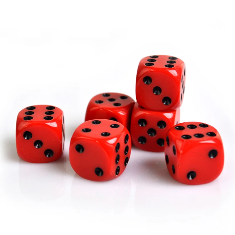 6pcs/pack Acrylic Dice 16mm Round Corner Game Dice game dice acrylic dice