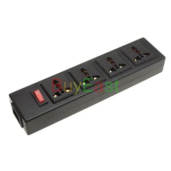

Free shipping Pdu IEC320 C13 to C14 power Plug Adapter 4 Ways Outlet Convert World Plug UK/US/AU/EU.....With LED Switch 13A 250V