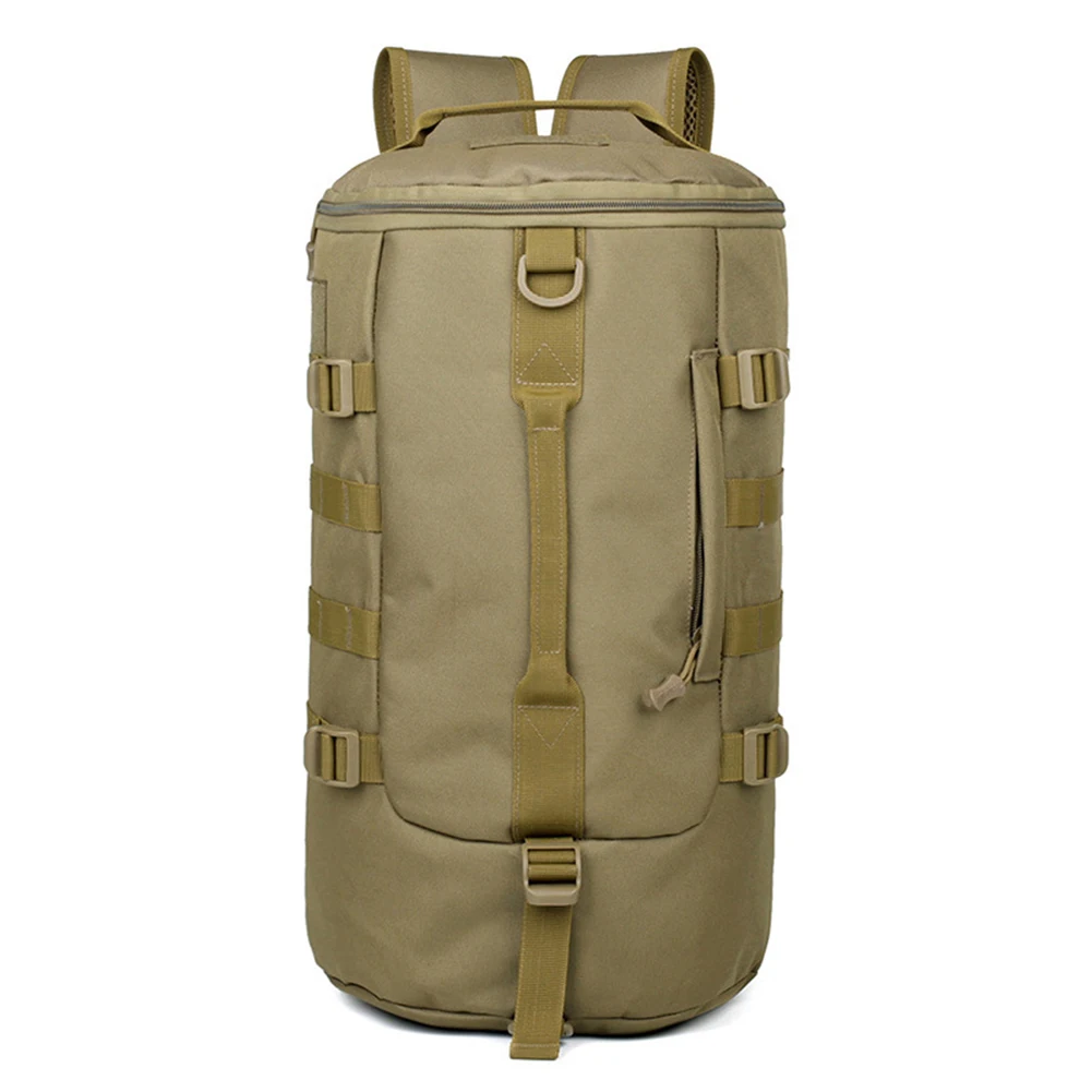 

Casual Camouflage Storage High-capacity Tactical Double Zipper Nylon Outdoor Bag Men Backpack Shoulder Portable Handle Cylinder