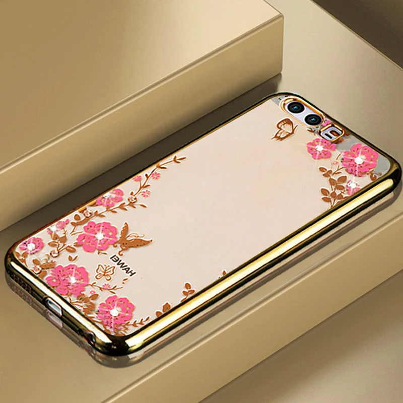 

YueTuo coque,cover,caseFor HuaWei P10 P 10 Transparent Pink 3d phone cases back Soft silicone silicon luxury tpu accessories