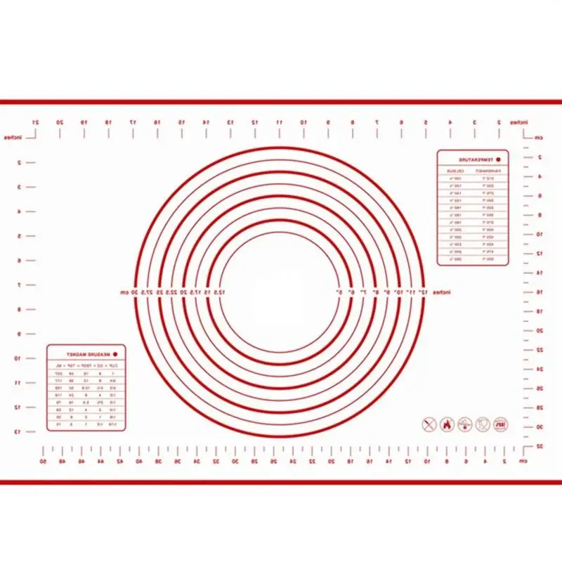 ERMAKOVA силиконовый кондитерский коврик толстый антипригарный коврик для выпечки с измерением помадки счетчик теста прокатки коврик выпечки инструмент