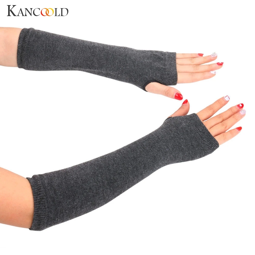 

KANCOOLD Gloves Winter Wrist Arm Hand Warmer Knitted Long Fingerless Gloves Mitten high quality casual gloves women 2018NOV23