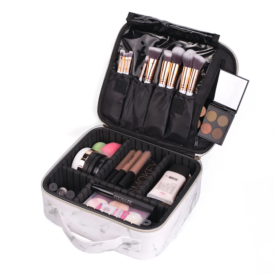 

New Professional Makeup Bag Women Cosmetic Case High Quality Pu Leather Korean Make Up Box Large Travel Storage Box Wash Bag