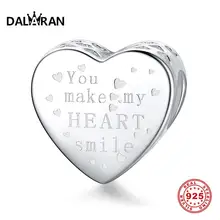DALARAN подвеска в форме сердца DIY браслет ожерелье Романтический серебряные бусины 925 пробы для женщин ювелирные изделия изготовление подарок подруге
