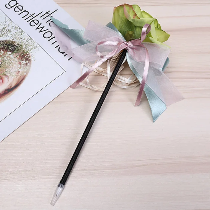 Rose Flower green 1 шт. творческий имитация пиона; нарядное Цветочное платье, украшенное розами и бантом, шариковая ручка ко Дню Святого Валентина шариковая Письменные ручки свадебный подарок перо - Цвет: Rose Flower green