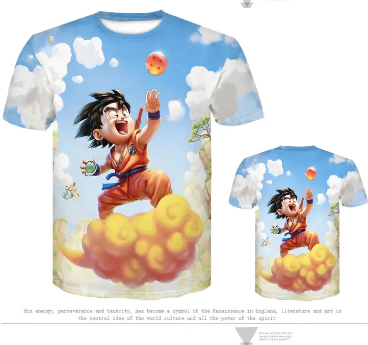 Манга dragon ball z Super Saiyan Son Goku, аниме, летняя 3D печать, новинка, модные футболки, топы для мужчин/мальчиков, мультяшная Повседневная футболка