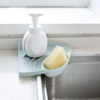 

Plastic Storage Rack With Sucker Creative Drain Shelf Household Kitchen Tool