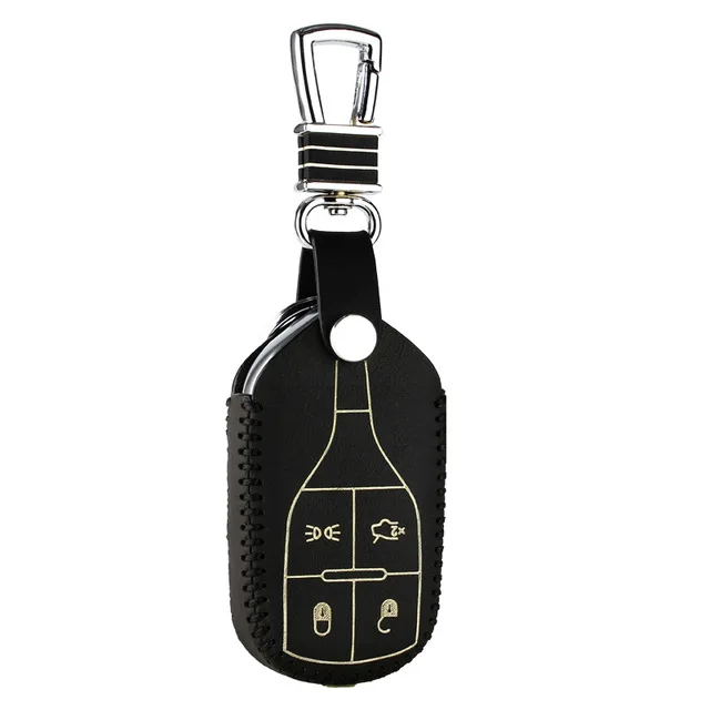 Ключи чехол для Maserati Quattroporte ghibli 2013 Лифт кожаный ключ держатель Топ key2s - Название цвета: Черный