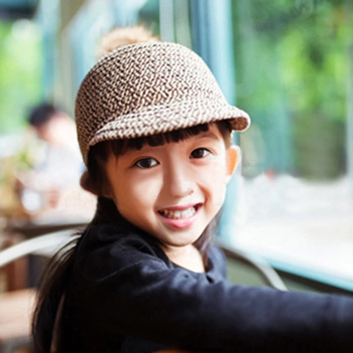 Winter Stylish Children Kids Baby Wool Baseball Pompon Jockey Ridding Hat Of New Brand