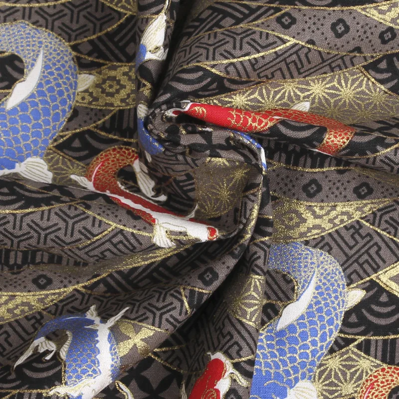 140 см* 50 см японское кимоно Рыба Хлопок Ткань для шитья ткань Сделай Сам Подушка занавеска скатерть материал для шитья