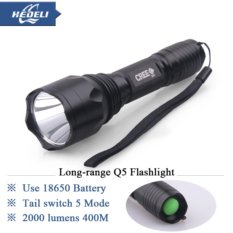 

high power torch 5-Mode Aluminum LED Flashlight Q5 Waterproof Lanterna Lamp For Camping Working light