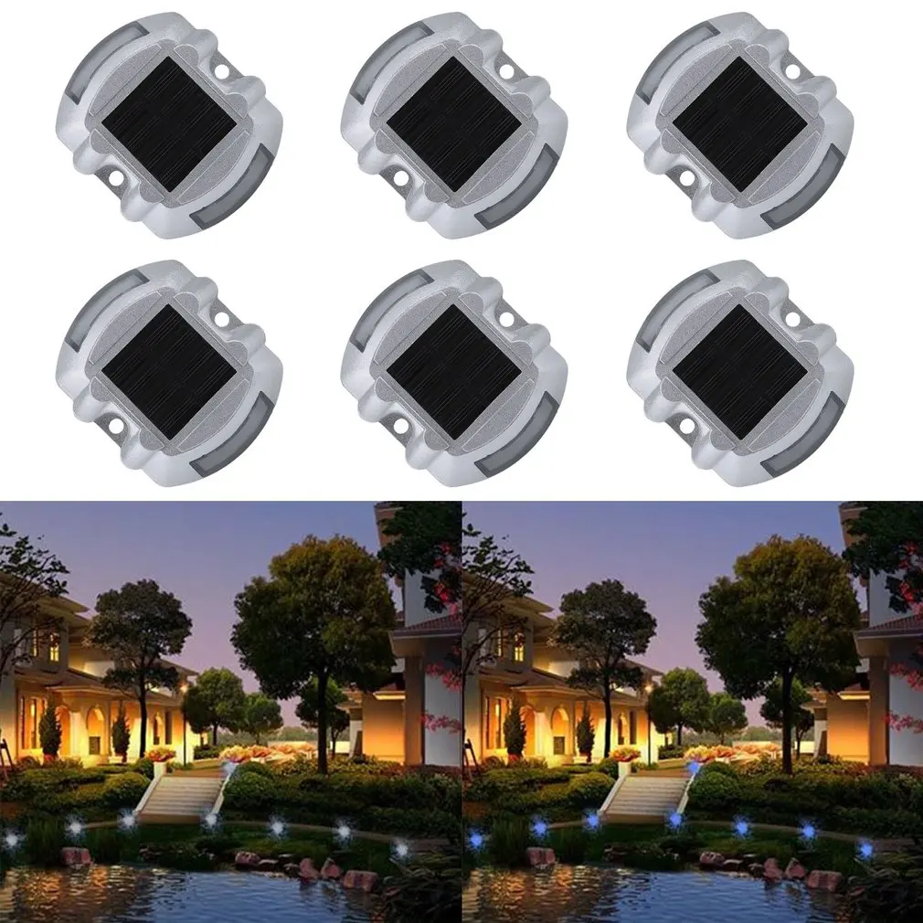 

6 Pack Solar LED Driveway Light Dock Path Step Road Safety Marker Solar Lamps 0.3W 2V 150mAh Garden Lights Lighting