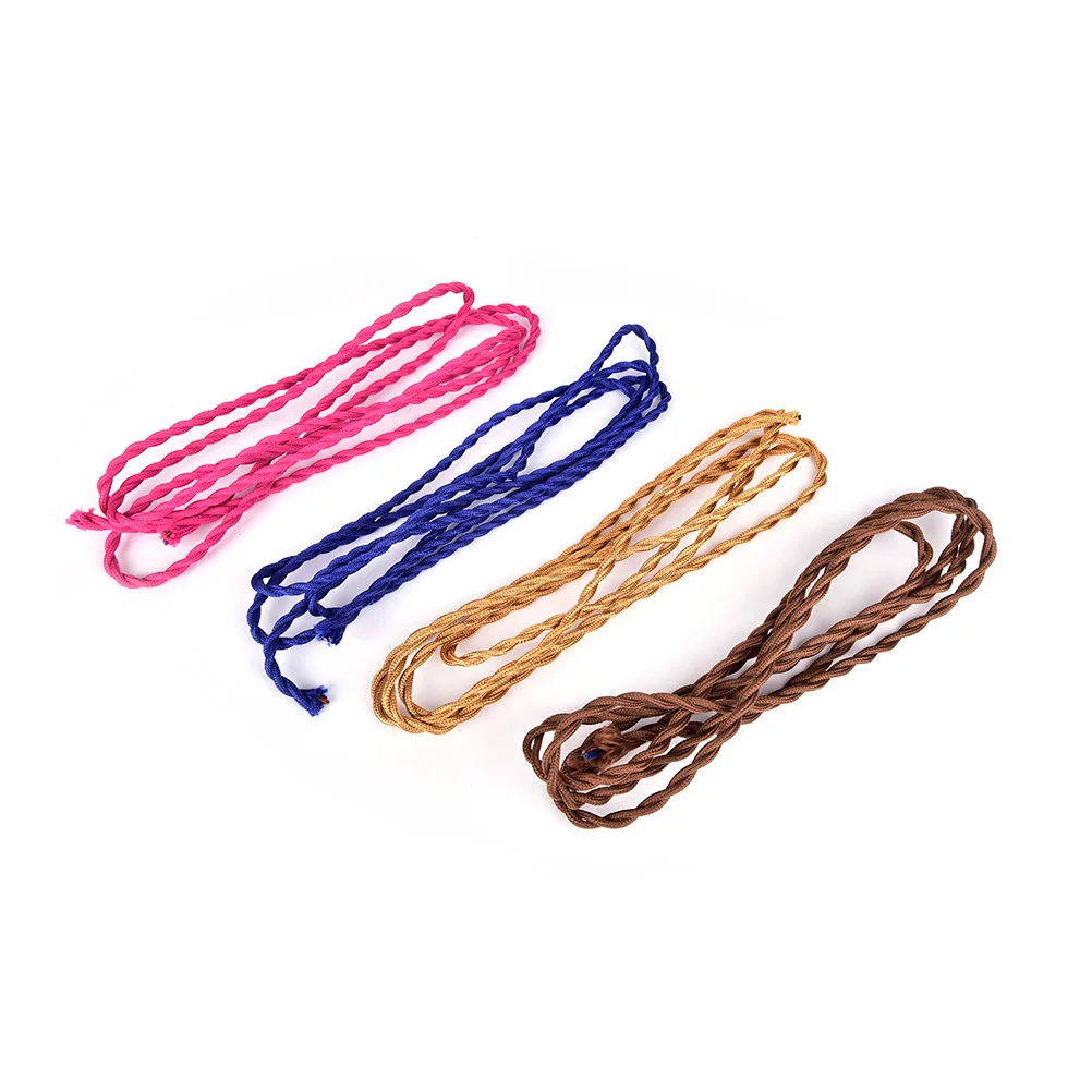 2 м плетеный провод тканевый кабель винтажный шнур питания лампы 2 ядра винтажный твист Электрический провод цвет