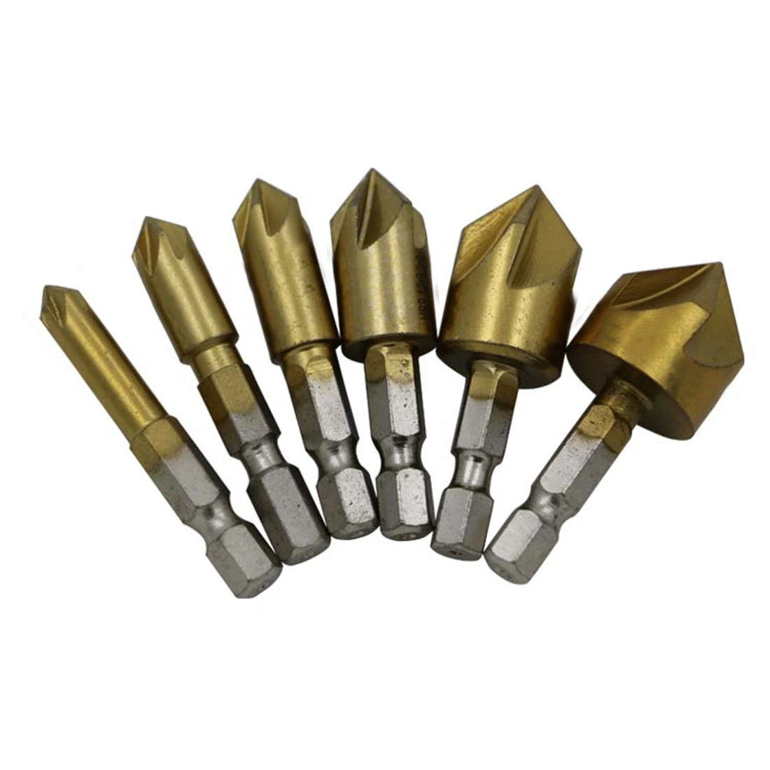 5 Flute Chamfer Countersink 6PCS 6mm-19mm Countersink Drill Bit 1/4 5 Flute Chamfer Countersink 6PCS 6mm-19mm Countersink Drill Bit 1/4