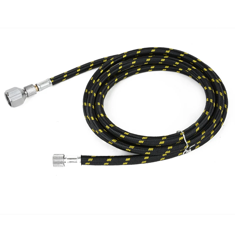 OSSIEAO 1pc 6FT 1.8m Braided Airbrush Compressor Air Hose Tool 1/8"-1/4" Adaptor Fitting