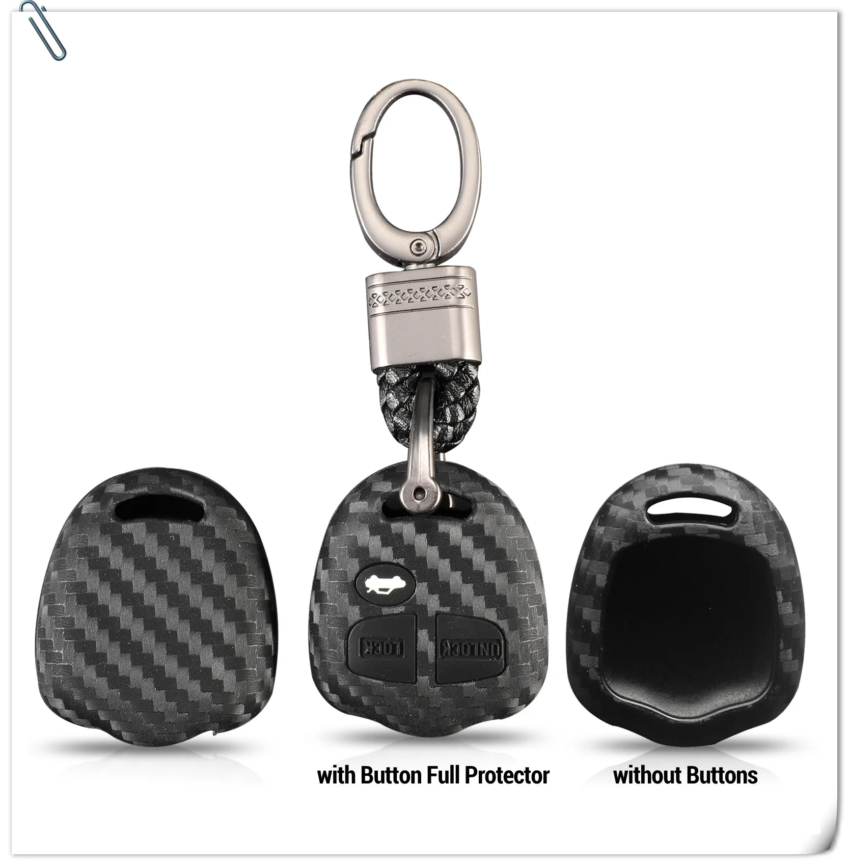 Keyforkess custodia protettiva in Silicone per chiave protettiva per auto custodia in carbonio per Mitsubishi Outlander Colt LANCER Grandis Pajero treccia portachiavi -