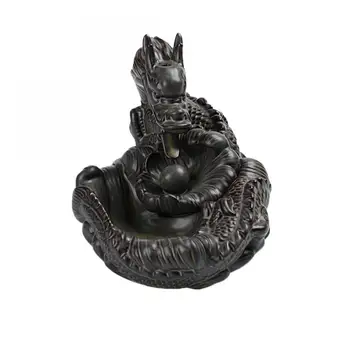 

Dragon Smoke Backflow Waterfall Incense Burner Creative Ceramic Incense Holder Incense Cone Furnace Home Office Hotel Decor