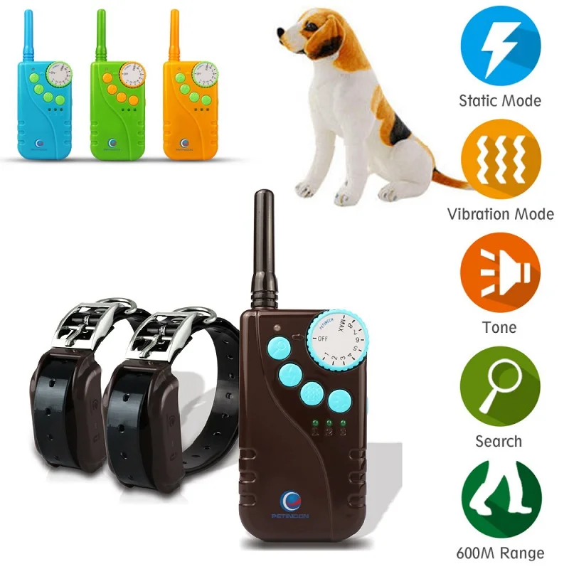 600 м Собака электрический вибрирующий при ударе пульт дистанционного управления анти кора Eelctric Shock Pet Dog тренировочный ошейник для 1 или 2 или 3 собак