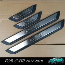Car Sticker Cover for Toyota C-HR 2017 2018 Stainess Steel Car Door Sill Scuff Trims for CHR C-HR 2017