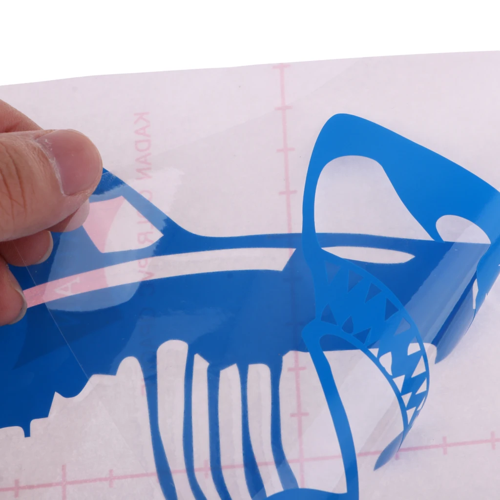 1 Pair Large Durable PVC Shark Sticker Funny Decals for Kayak Fishing Ocean Boat Canoe Dinghy Raft DIY Accessories