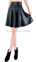 free shipping new high waist faux leather skater flare font b skirt b font mini font