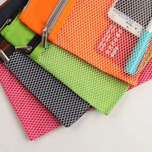 cute 2 layer grid waterproof stationery storage bag pencil case Travel waterproof pouch
