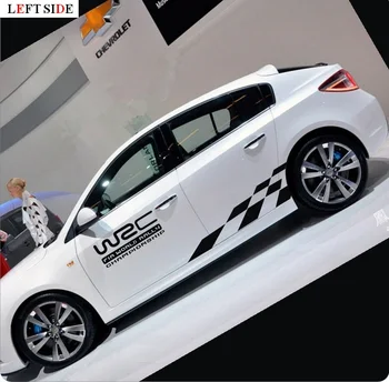 

LEFT SIDE Car Stickers Car Styling Vinyl Body Sticker Plaid Waterproof High Quality Decal Simple customize the size for your car