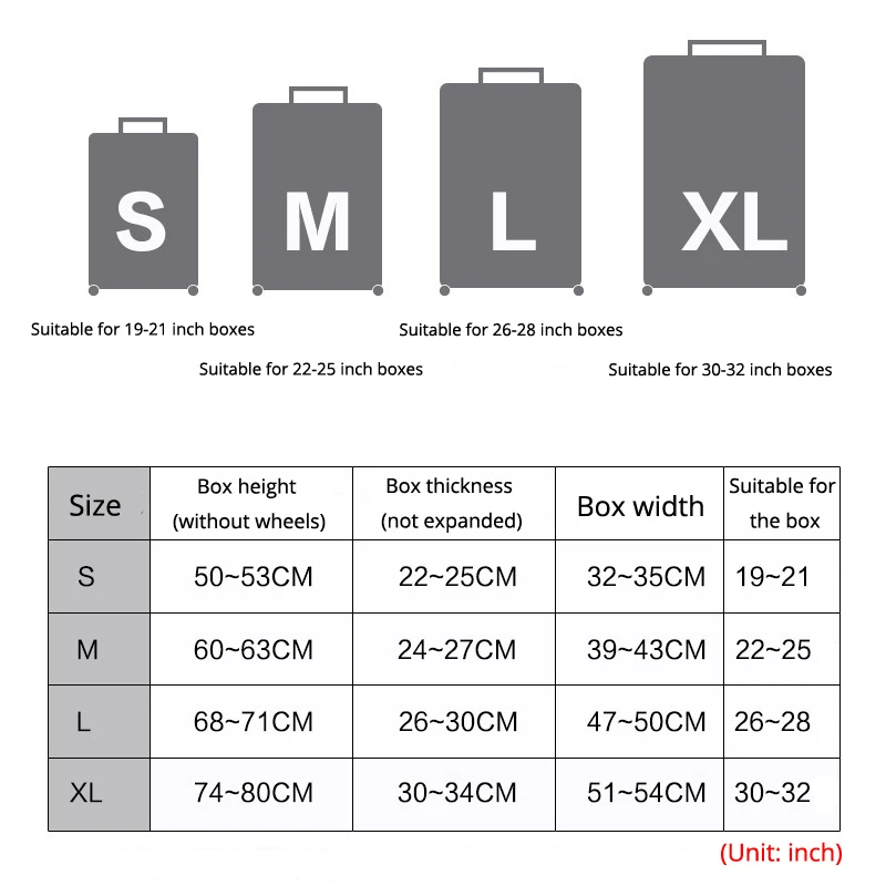 Чехол для чемодана чехол дорожная тележка костюм чехол Защитный чехол для S/M/L/XL/19-32 дюймов дорожные аксессуары чехол для багажа