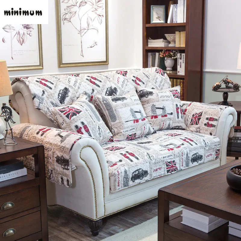 Retro England Cotton fabric sofa cushion Twill Anti slip sofa cover Combination sofa towel Flag