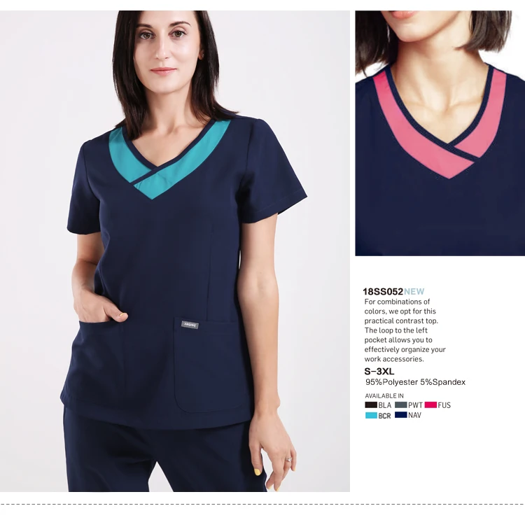 Color Combination Design Surgical Clothing Medical Scrub Suits Overalls