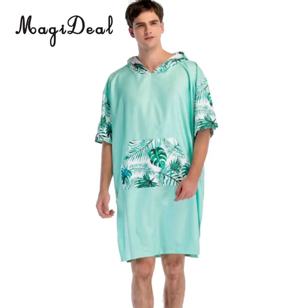 MagiDeal Beach Bath Surf Poncho Robe Wetsuit Changing Towel & Hood, Pocket - Warm, Quick Dry, Comfortable - 110x75 cm