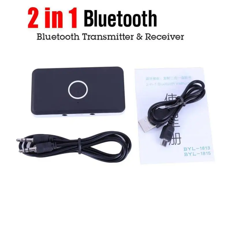 

2 in 1 Wireless Bluetooth Transmitter Receiver TV Car Universal Music Adapter with USB Charging Cable + 3.5mm Audio Cable