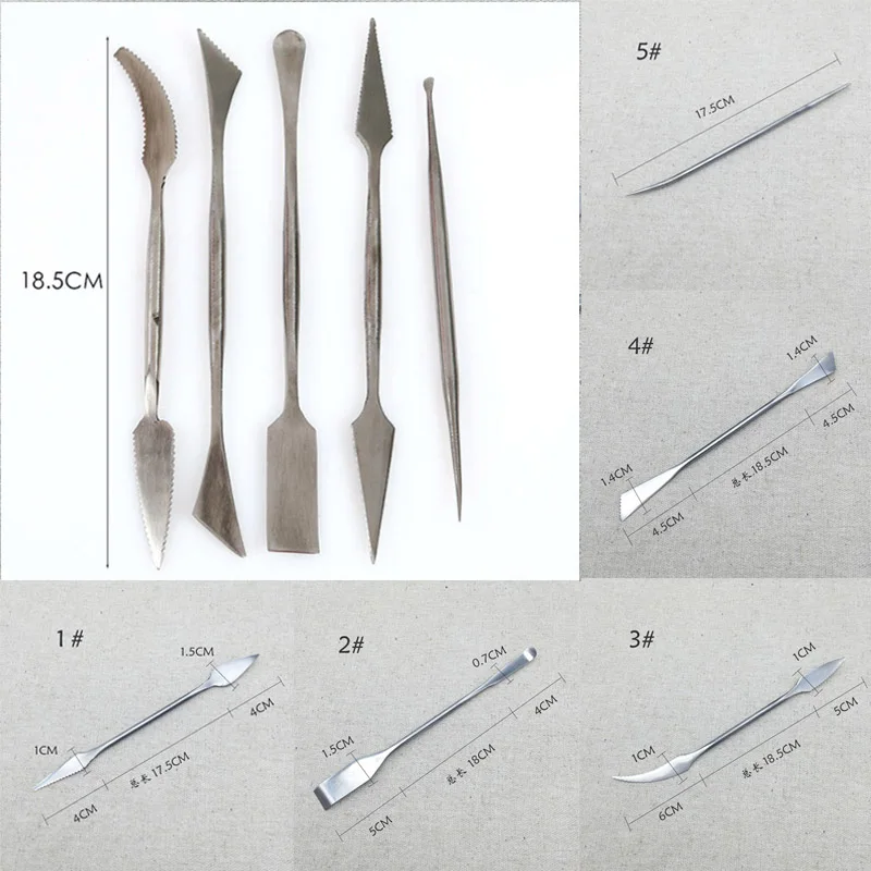

5Pcs Polymer Clay Tools Carving Craft Brush Pottery Tools Clay Sculpture Nail Art Tools Pottery Ceramics Tool Color Shapers