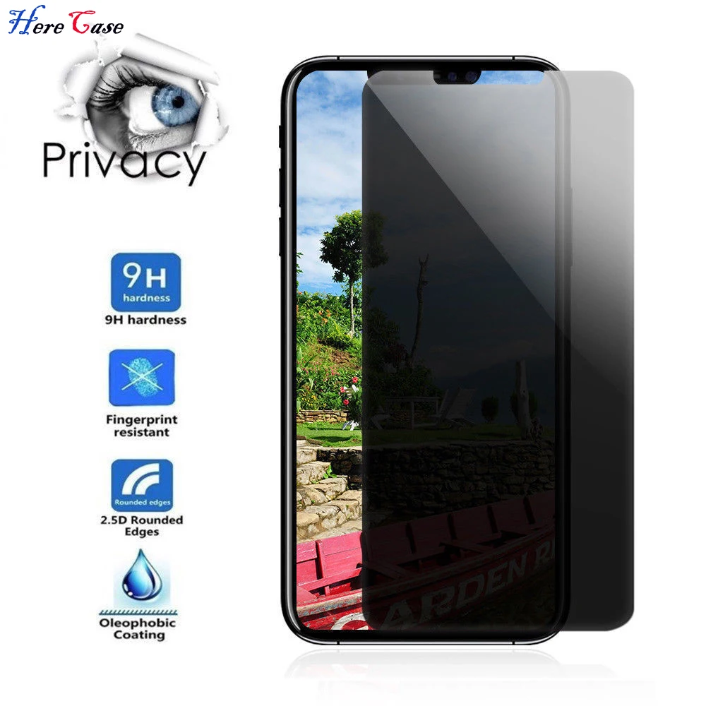 9H 2.5D Privacy Anti Glare Tempered Glass for iPhone X Screen Protector
