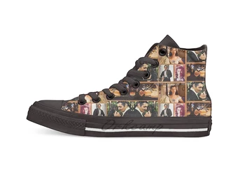 

Gone with the wind Design breathable Casual High Top lace-up Canvas shoes sneakers For Drop shipping