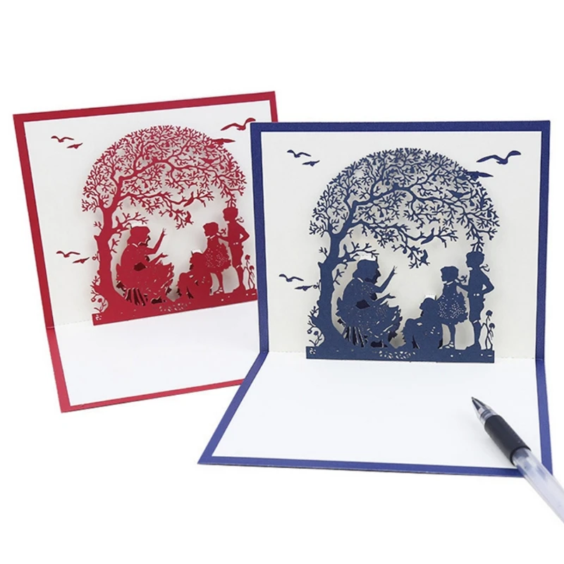 

3D Card Pop Up Paper Handmade Greeting Card Postcard Mother's Day Gift Craft Art
