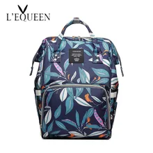 Lequeen новые модные принтованные сумки для подгузников, Детская сумка с рисунком листьев, сумки для мам, дорожный рюкзак для мамы, коляски, Органайзер