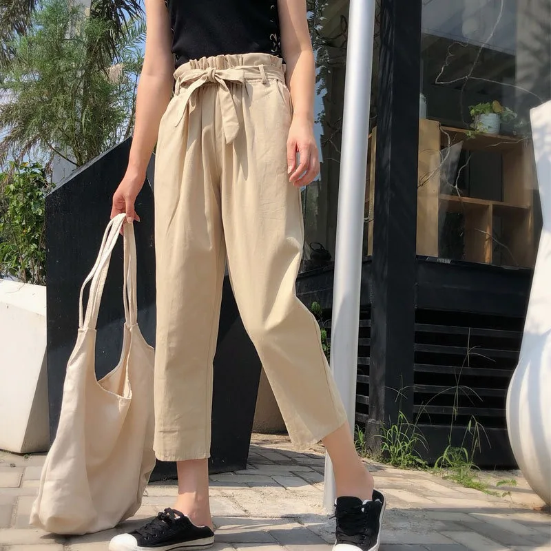 Женские брюки-карго женские Spodenki Damskie Pant Повседневные брюки без шнуровки с эластичной завыш