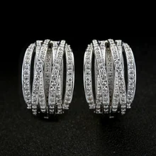 Nueva Llegada Regalo de Navidad Genuino Oro Blanco Plateó Rhinestones Pendientes de La Joyería para Las Mujeres