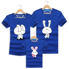 Lovely Rabbit T Shirts Family Clothing Family Look Clothes Soft Cotton Tops Tees Matching Mother Father Daughter Son Clothes Set