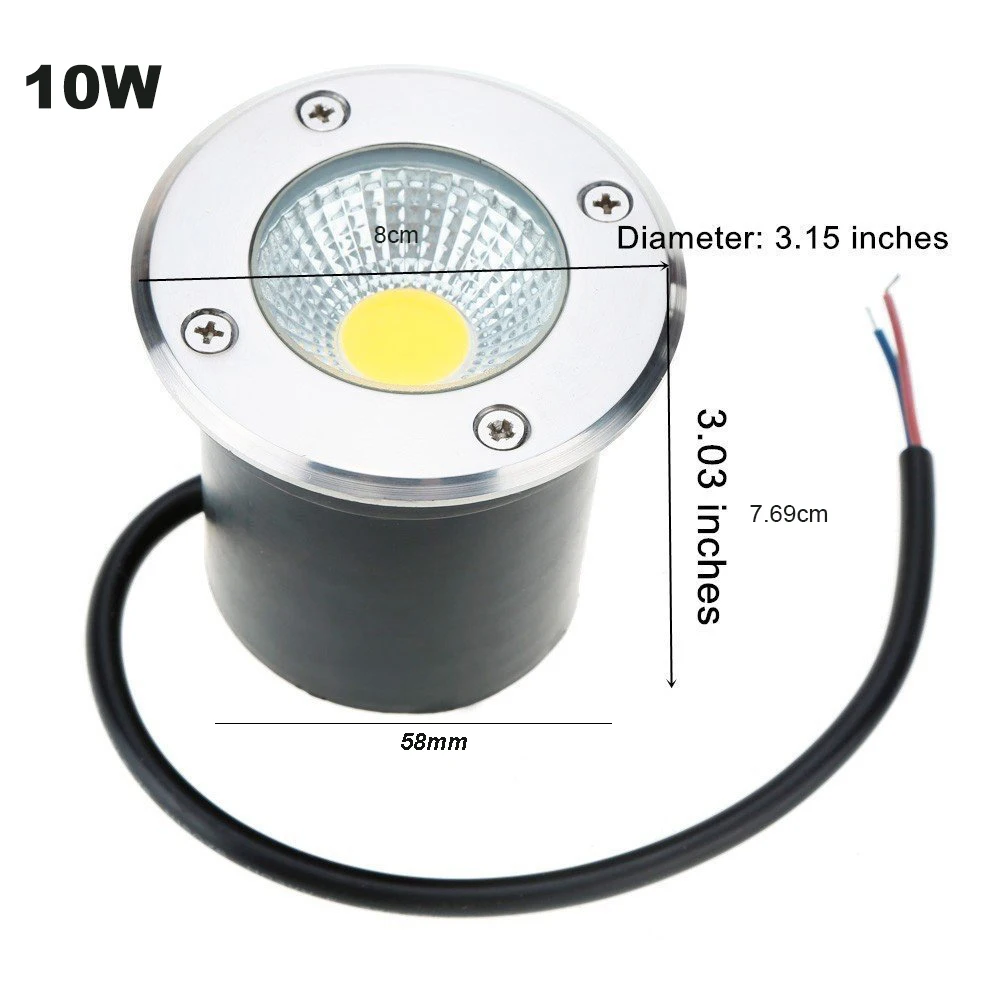 AC85-265V IP68, 5 Вт, 10 Вт, лампа для заземления, светильник, уличный COB светодиодный светильник, светильник для подземных работ, 12 В, садовый светильник, для двора, R G B