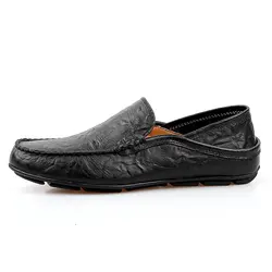 Летняя дизайнерская повседневная обувь для вождения Для мужчин из натуральной кожи повседневные туфли лодочки, лоферы осень мужские