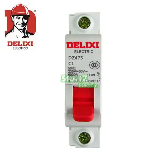 

1A 1Pole "C" Curver Mini Circuit breaker DZ47S DELIXI