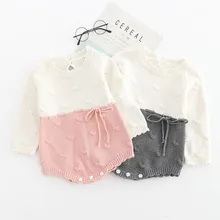 Г., Лидер продаж, милая шерстяная сумка-комбинезон для новорожденных мальчиков и девочек, Вязаный комбинезон, одежда