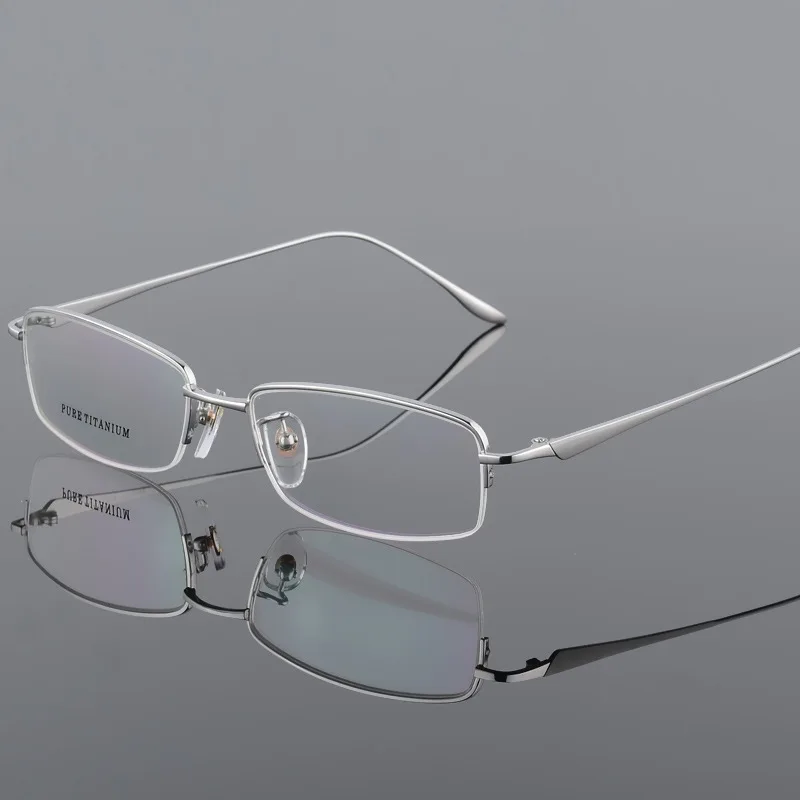 Titanium Glasses Frame Men Ultralight Square Myopia Prescription Eyeglasses Male Metal Full Optical Frame Eyewear 8272